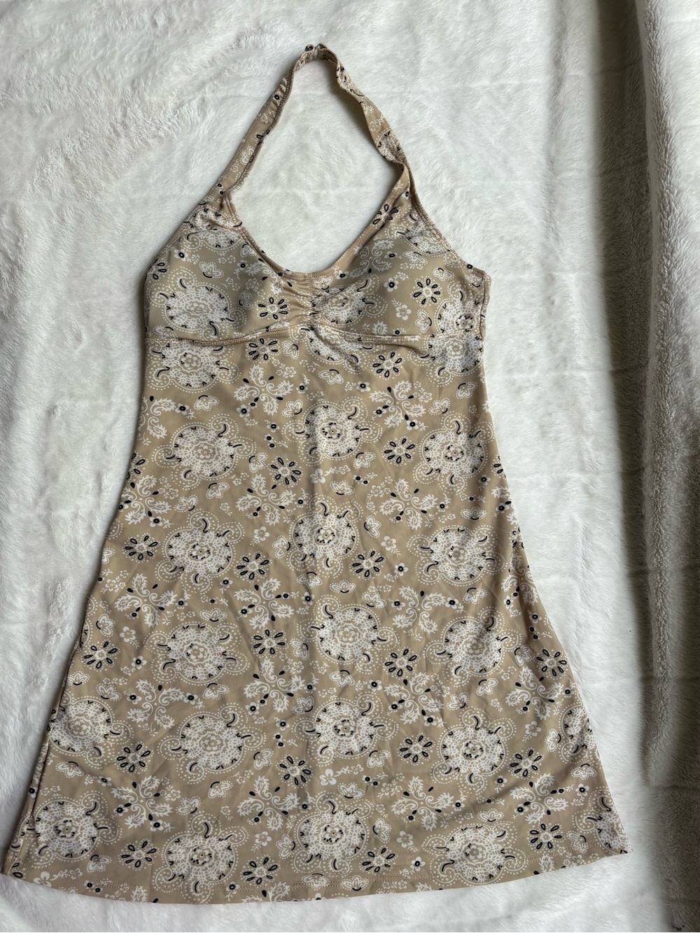 Quintsoul Boho Paisley Halter One Piece Swim Dress Swimsuit Size Medium
